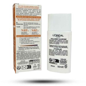 کرم فلوئید ضد آفتاب و ضد لک لورآل با +SPF50 بی رنگ (50 میل)