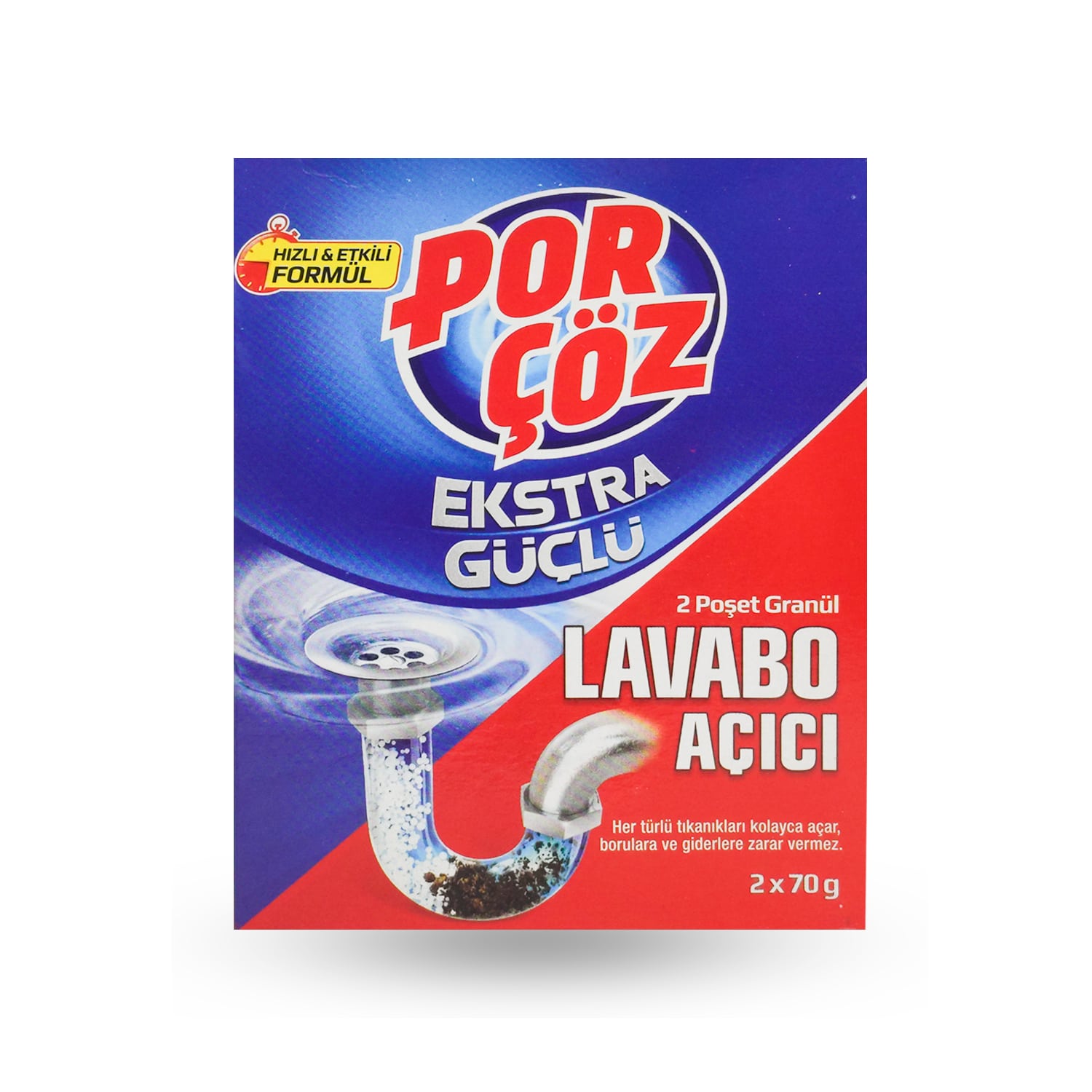 پودر لوله بازکن پورچوز PORCOZ مدل Ekstra Guclu بسته دو عددی50گرمی